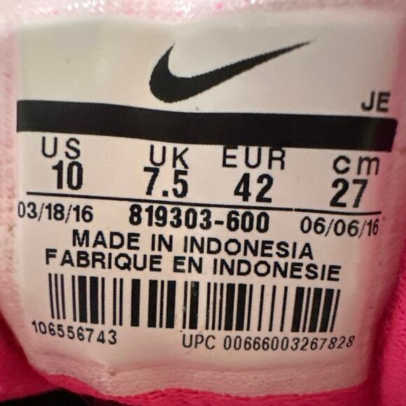 Nike Revolution 3 Running Shoe womens 10 Black/Hyper Pink Sneaker excellent cond - Picture 8 of 9